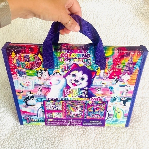 NWT Lisa Frank Coloring & Activity Set with Fold Out Storage Case + 600 Stickers - Picture 2 of 16